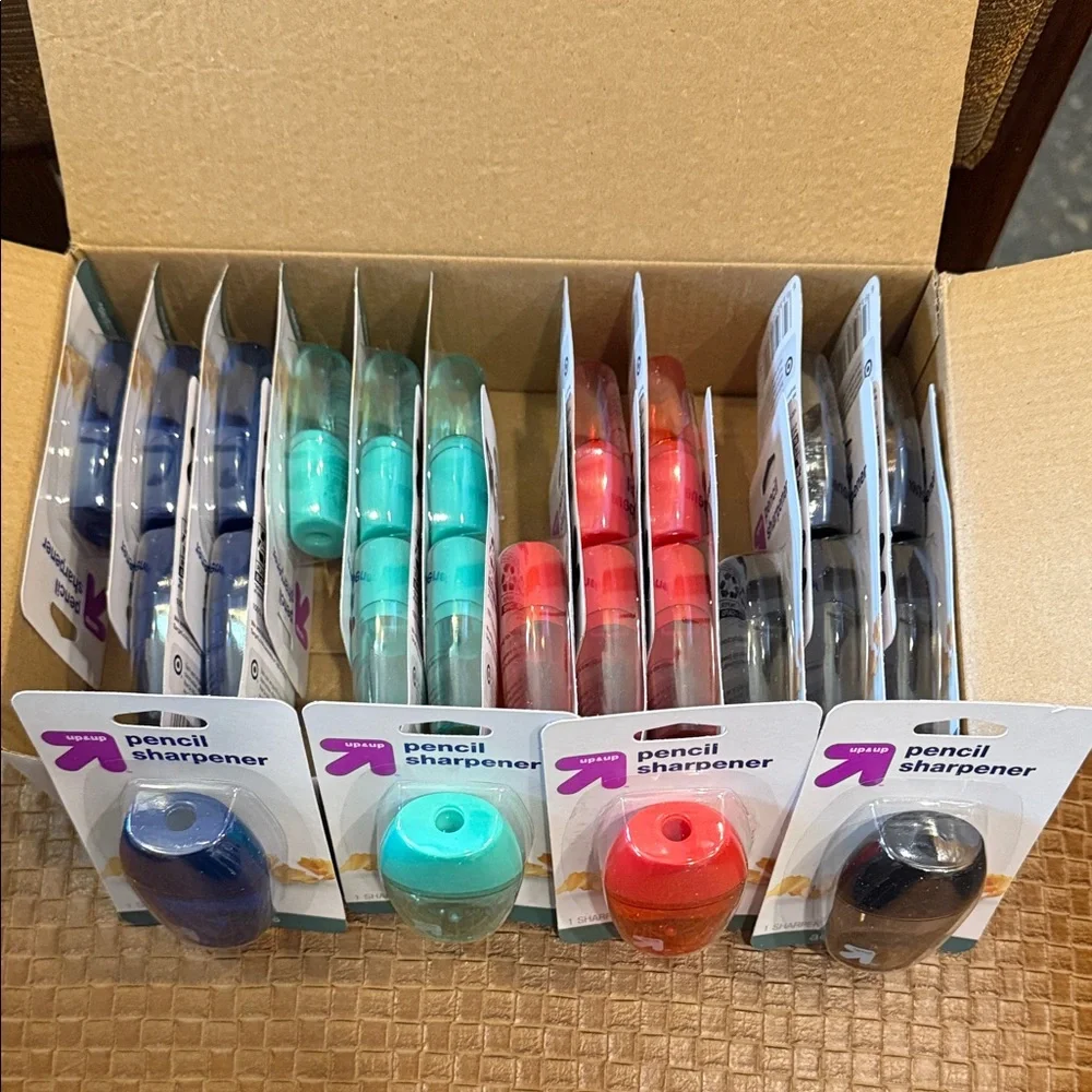 Up & Up Pencil Sharpeners Case of 24  - Blue, Teal, Red, & Black